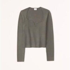 Abercrombie & Fitch Green Long Sleeve Sweater